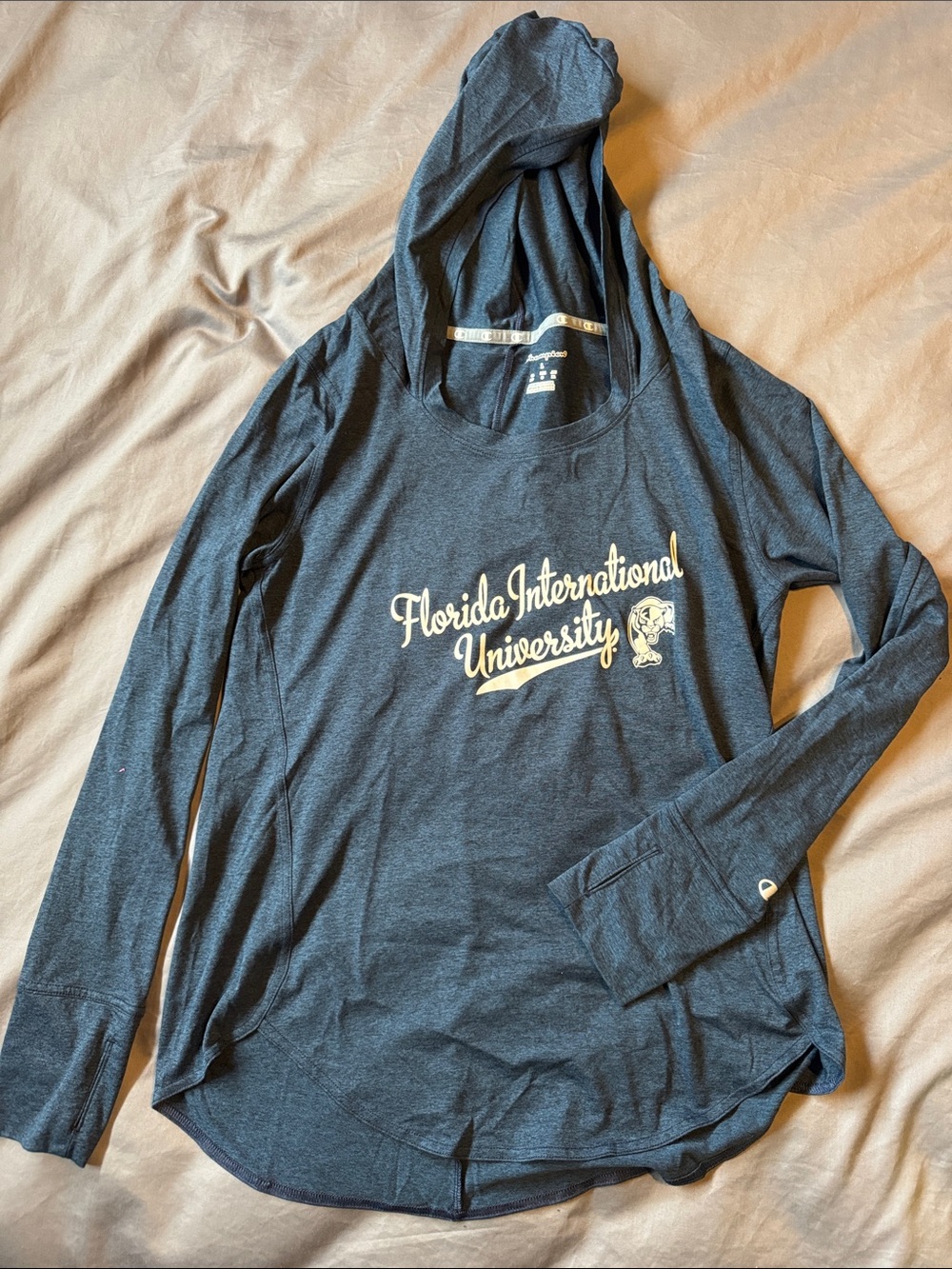 Champion Navy Hooded Pullover with Logo Tape